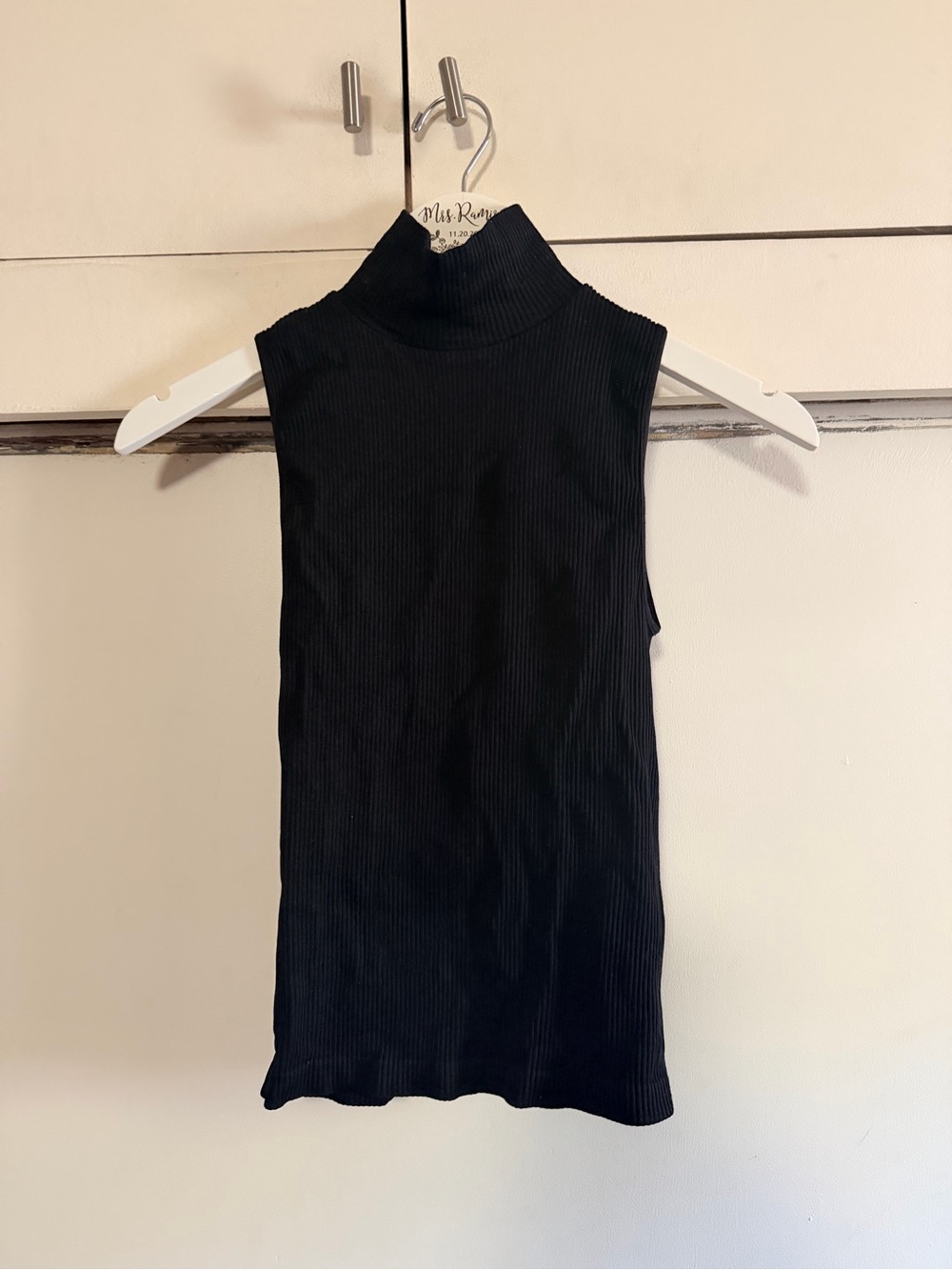 Nikibiki Black Sleeveless Ribbed Top OS